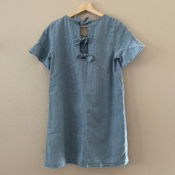 Madewell bow back chambray mini dress - Picture 9 of 9